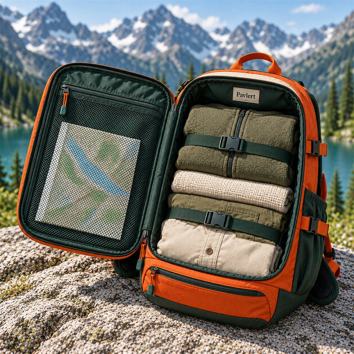 Pavlert Horizon Weekender 38L fit or organization view